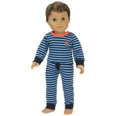 Teamson Sophia's - 18" bábika - Pruhované pyžamové nohavice a tričko s dlhým rukávom - svetlomodré