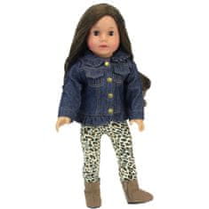 Teamson Sophia's - 18" bábika - džínsová bunda s volánmi, legíny so zvieracou potlačou - modrá