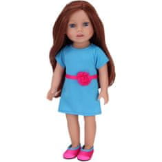 Teamson Sophia's - 18" bábika - Hailey Auburn Vinylová bábika v tealových šatách a horúcich ružových topánkach - Blush