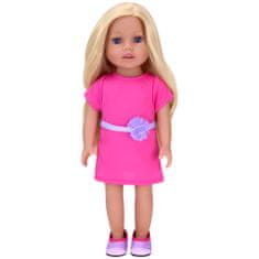 Teamson Sophia's - 18" bábika - Blonďavá vinylová bábika Chloe v horúcich ružových šatách a fialových saténových topánkach - Blush