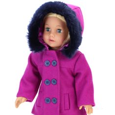 Teamson Sophia's - 18" bábika - Fuksiový kabát, legíny s hviezdičkovou potlačou a horúce ružové členkové topánky