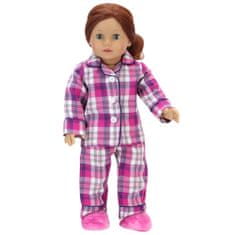 Teamson Sophia's - 18" bábika - Flanelové pyžamo a papučky - ružové