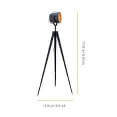 Teamson Versanora - Zástrčka EÚ - Artiste Tripod Floor Lamp - Black & Go