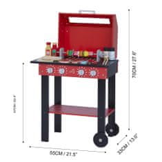 Teamson Teamson Kids - Little Helper Backyard BBQ Play Stand Play Kitchen - červená