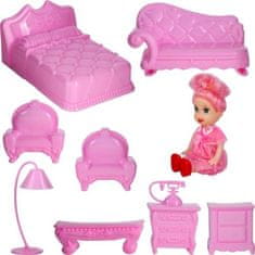 KIK KX5410 Domček pre bábiky s bábikou ružový