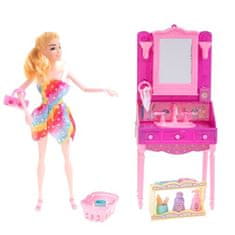 KIK KX5151 Plastová bábika s toaletným stolíkom a oblečením
