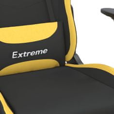 Petromila vidaXL Herná masážna stolička s podnožkou čierna a žltá látková