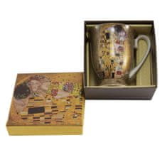 Home Elements  Porcelánový hrnček s lyžičkou 280 ml, Klimt Bozk zlatý