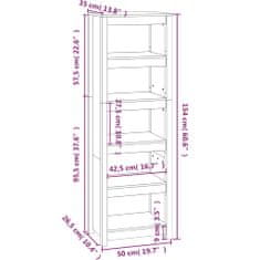 Vidaxl Knižnica 50x35x154 cm masívna borovica