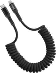 Yenkee kábel YCU 503 BK USB-C - Lightning, MFi, 12W, kroucený, opletený, čierna