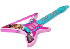 Lean-toys Elektrická gitara so svetlami a zvukmi ružová 62 cm