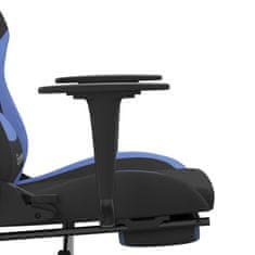 Petromila vidaXL Herná masážna stolička s podnožkou čierna a modrá látková