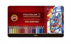 Koh-i-noor umelecké pastelky POLYCOLOR sada na kreslenie 72 ks v plechovej krabičke