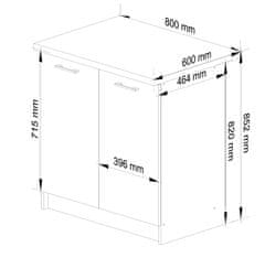 Akord Kuchynská skrinka Olivia S 80 cm 2D biela