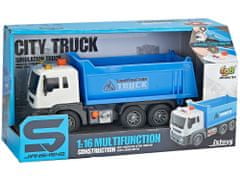 Lean-toys Stavebné vozidlo Sklápač 1:16 Blue Lift Trailer