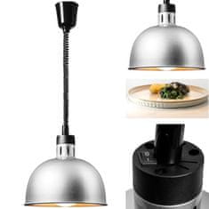 shumee Infračervená IR lampa na ohrev jedla, závesná, strieborná, priem. 28,5 cm 250W