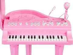 EcoToys Detské elektrické piano ružové