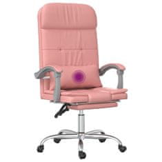 Vidaxl Sklápacie masážne kancelárske kreslo ružové umelá koža