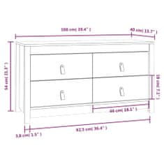 Petromila vidaXL Bočná skrinka 100x40x54 cm masívna borovica