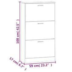 Petromila vidaXL Botník hnedý dub 59x17x108 cm spracované drevo