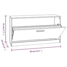 Vidaxl Lavica na topánky betónová sivá 80x24x45 cm spracované drevo