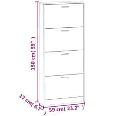 Petromila vidaXL Botník Sivý dub sonoma 59x17x150 cm spracované drevo