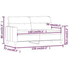 Vidaxl 2-miestna pohovka vínovo-červená 140 cm látka