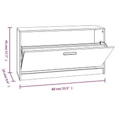 Vidaxl Lavica na topánky sivá sonoma 80x24x45 cm spracované drevo