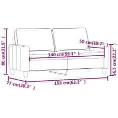 Vidaxl 2-miestna pohovka sivohnedá 140 cm látka