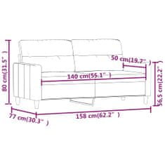 Vidaxl 2-miestna pohovka hnedá 140 cm látka