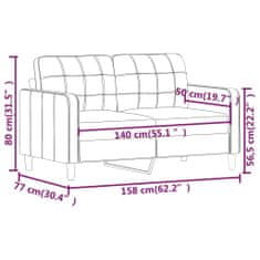 Vidaxl 2-miestna pohovka hnedá 140 cm látka