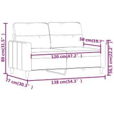 Vidaxl 3-miestna pohovka bledožltá 120 cm látka