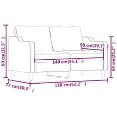 Vidaxl 2-miestna pohovka tmavosivá 140 cm látka