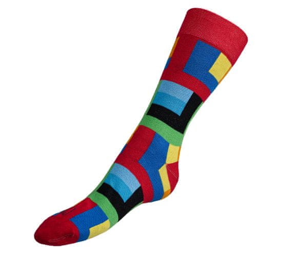Ponožky Picasso - 39-42 - červená, modrá, zelená, žltá