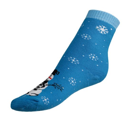 Ponožky Termo snehuliak - 43-46 - modrá, biela