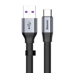 shumee Jednoduchý plochý kábel USB-C 5A 40 W Quick Charge 3.0 QC 3.0 23 cm sivý