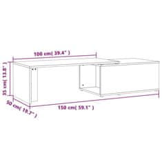 Vidaxl Konferenčný stolík sivý sonoma 150x50x35cm spracované drevo