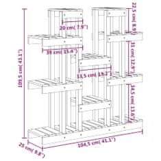 Petromila vidaXL Stojan na rastliny medový 104,5x25x109,5 cm masívna borovica