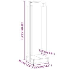 Petromila vidaXL Držiak na polená čierny 33,5x30x110 cm masívna borovica