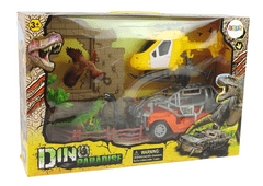 Lean-toys Veľký dinosaurí park Set Dinosaur Jurassic Auto Helicopter