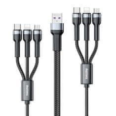 REMAX REMAX JANY SÉRIA 6-V-1 MULTIFUNKČNÝ KÁBEL S USB, 2 X MICRO USB, 2 X USB TYPE C, 2 X LIGHTNING KONEKTORY, DĹŽKA 2 M, ČIERNY (RC-124)