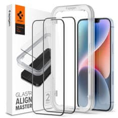 Spigen TVRDENÉ SKLO SPIGEN ALM GLASS FC 2 BALENIE IPHONE 13 / 13 PRO / 14 ČIERNA