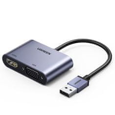 shumee USB - HDMI + VGA adaptér, šedý