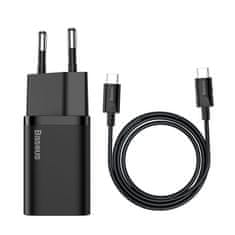 shumee Super Si QC PD 25W 3A rýchlonabíjačka + USB-C kábel 1m čierny