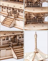 Robotime Rolife 3D drevené puzzle Päťposchodová pagoda 275 dielikov