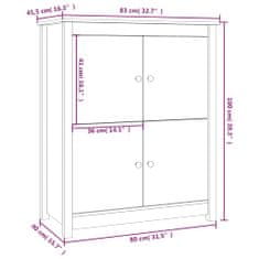 Petromila vidaXL Komoda medovo-hnedá 83x41,5x100 cm borovicový masív