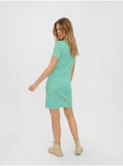 Vero Moda Bielo-zelené pruhované krátke šaty VERO MODA Vio S