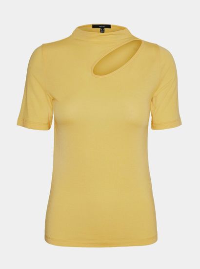 Vero Moda Žlté tričko s priestrihom VERO MODA Glow