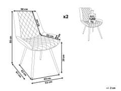 Beliani Sada 2 jedálenských stoličiek z umelej kože hnedá MARIBEL