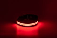 LED svietiaci obojok pre psov Black 3D - Red strip S (28 cm - 40 cm)